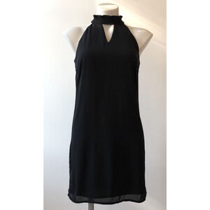 SKIES ARE BLUE Black Sleeveless Sheath Halterneck Lined Dress Size XS